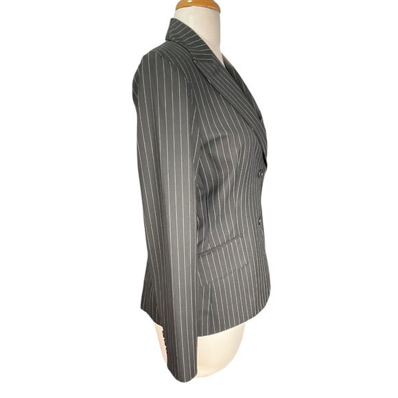 The Limited Black White Pinstripe Blazer Women’s Size 6 Two Button Stretch Lined - Picture 4 of 9